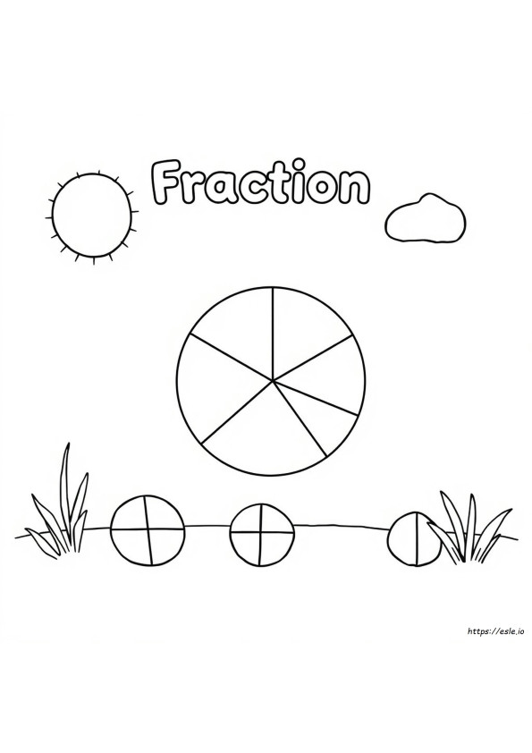Printable activity designed to help children practice identifying fractions Coloring Shapes worksheet focusing on the fraction 1/3 for first graders