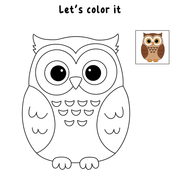 Pre-K student coloring a whimsical owl in a printable Halloween themed worksheet
