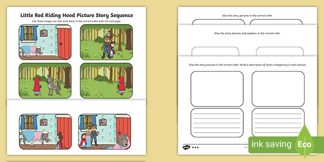 Little Red Riding Hood coloring worksheet for addition practice in Pre-K