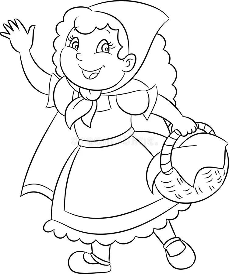 Little Red Riding Hood coloring worksheet for addition practice