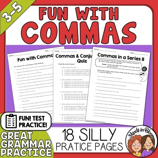 Worksheet focused on mastering comma usage for fourth graders