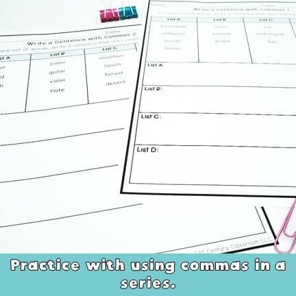 Commas in a Series Worksheet Life Science Practice 20 Fifth grade life science worksheet about using commas in a series