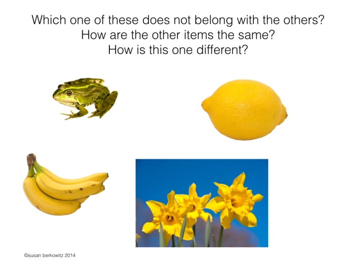 Children engaging with a worksheet to identify the picture that doesn't belong in a set of community helpers