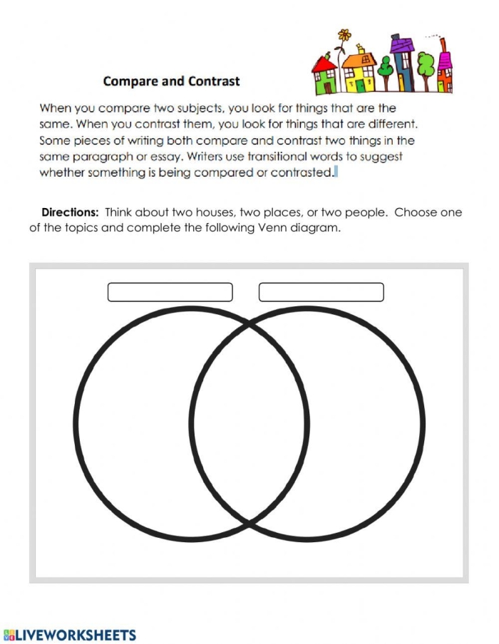 Worksheet featuring a compare and contrast activity about influential female athletes