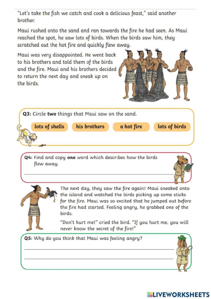 Engaging fifth-grade reading worksheet for exploring different cultural myths Worksheet featuring a Compare and Contrast activity on myths from various cultures