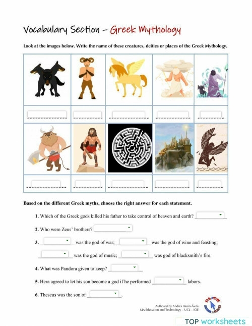 Image title for educational resource on cultural myths comparison worksheet ALT text for a worksheet about comparing and contrasting two myths from different cultures for fifth graders