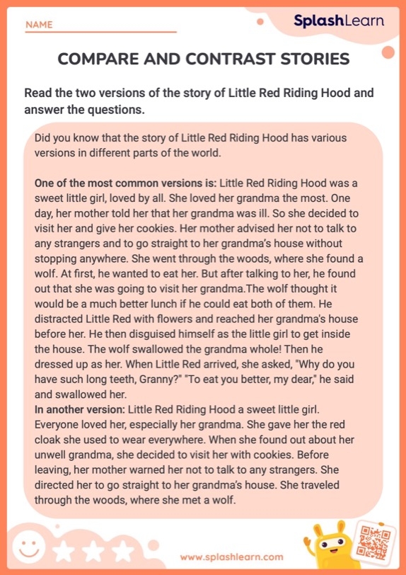 Second grade students comparing and contrasting characters and themes using a graphic organizer worksheet 24