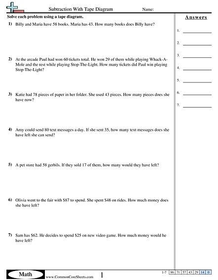 Comparing Like Fractions With Tape Diagrams Worksheet 13 Third grade student using tape diagrams to compare like fractions worksheet