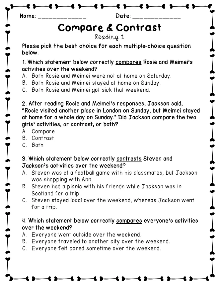 Compare and Contrast Sources Graphic Organizer for Fractions Research Sixth grade graphic organizer worksheet showing a Venn diagram template for comparing and contrasting information from multiple research sources on fractions topics