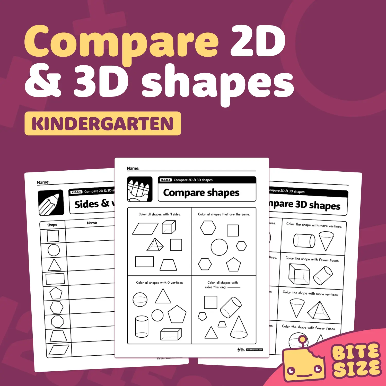 Comparing 2-D Shapes Chart Activity for Elementary Math Learners Second grade students comparing attributes of 2-D shapes including edges and vertices on a geometry worksheet