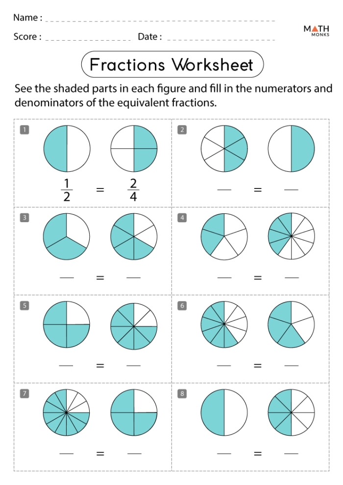 Fraction comparison activity showing children learning to identify which fraction is larger or smaller Second grade student comparing fractions with visual models and greater than less than symbols on a practice worksheet