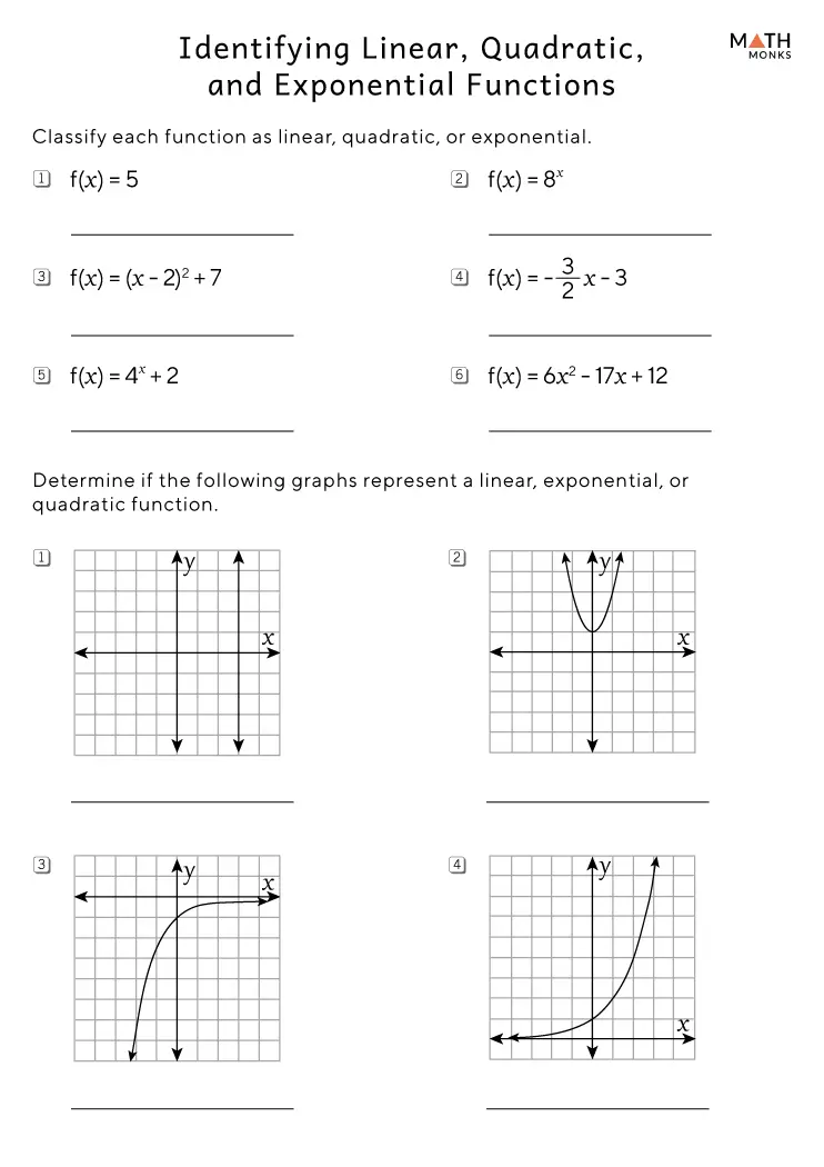 Comparative analysis of linear functions using tables, graphs, and equations in an eighth-grade algebra worksheet