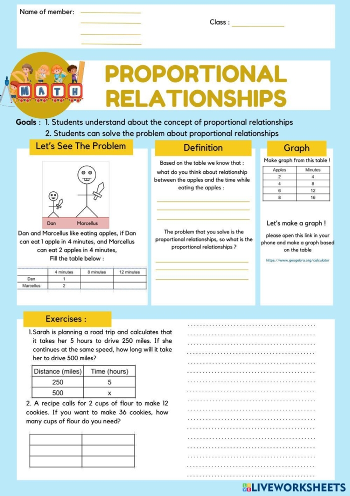 Comparing Proportional Relationships Practice Worksheet Ninth Page Eighth grade math worksheet focusing on solving word problems to compare proportional relationships