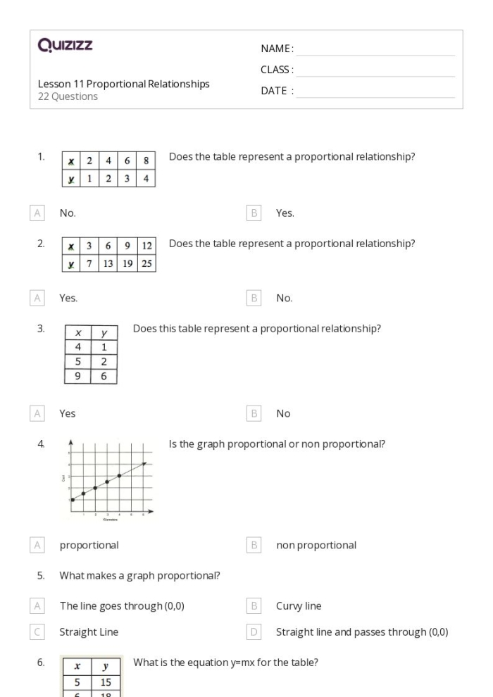 Comparing Proportional Relationships Practice Worksheet Number 20 Eighth grade math worksheet focusing on solving word problems to compare proportional relationships