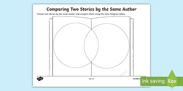 Worksheet for comparing story elements of two fiction texts for third graders