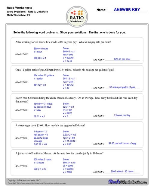 Comparing Unit Rates Sixth Grade Math Worksheet 10 Sixth grade math students comparing unit rates in real-world word problems worksheet