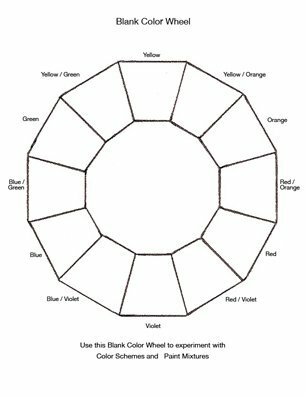 Color wheel showcasing complementary colors for a third-grade worksheet
