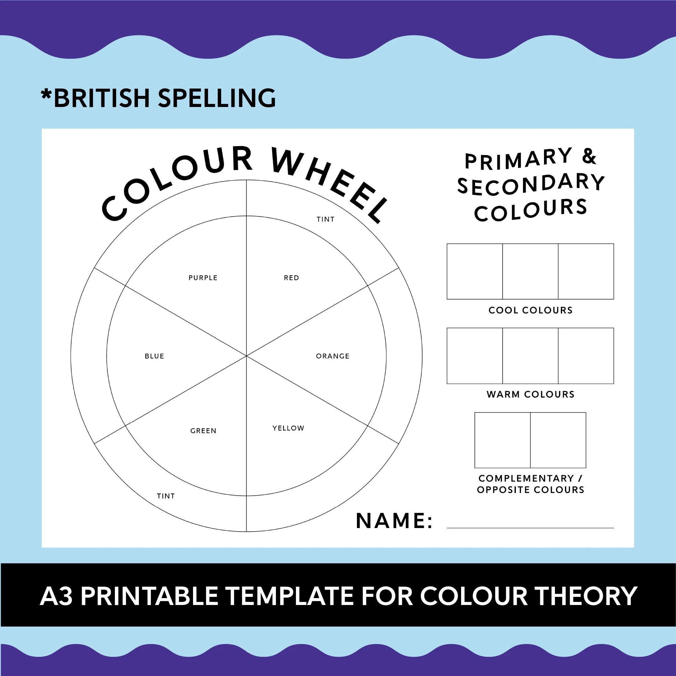 Third grade physical science worksheet exploring the concept of complementary color pairings