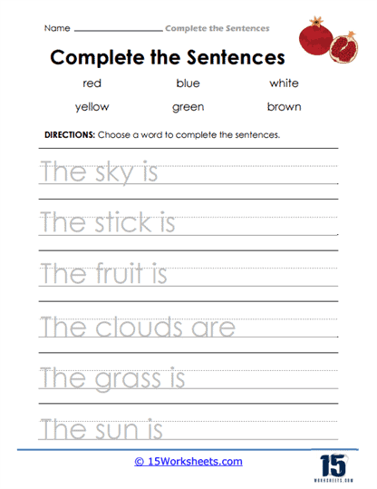 Is the Sentence Complete worksheet image 19 for differentiating sentence fragments from full sentences Third grade baseball-themed grammar worksheet showing complete and incomplete sentence examples for practice