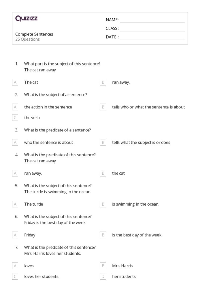 Baseball Grammar Practice: Identifying Complete Sentences for Third Grade A third grade student completing a baseball-themed grammar worksheet about complete and incomplete sentences