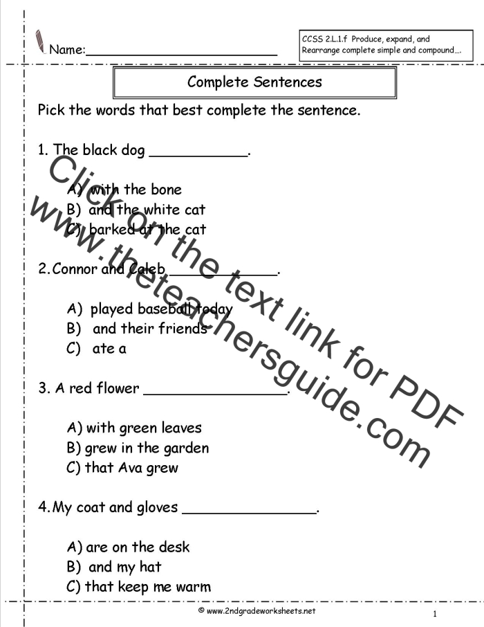 Baseball Grammar Worksheet for Teaching Complete Sentences to Third Graders Third grade students practice identifying complete and incomplete sentences with a baseball-themed grammar activity