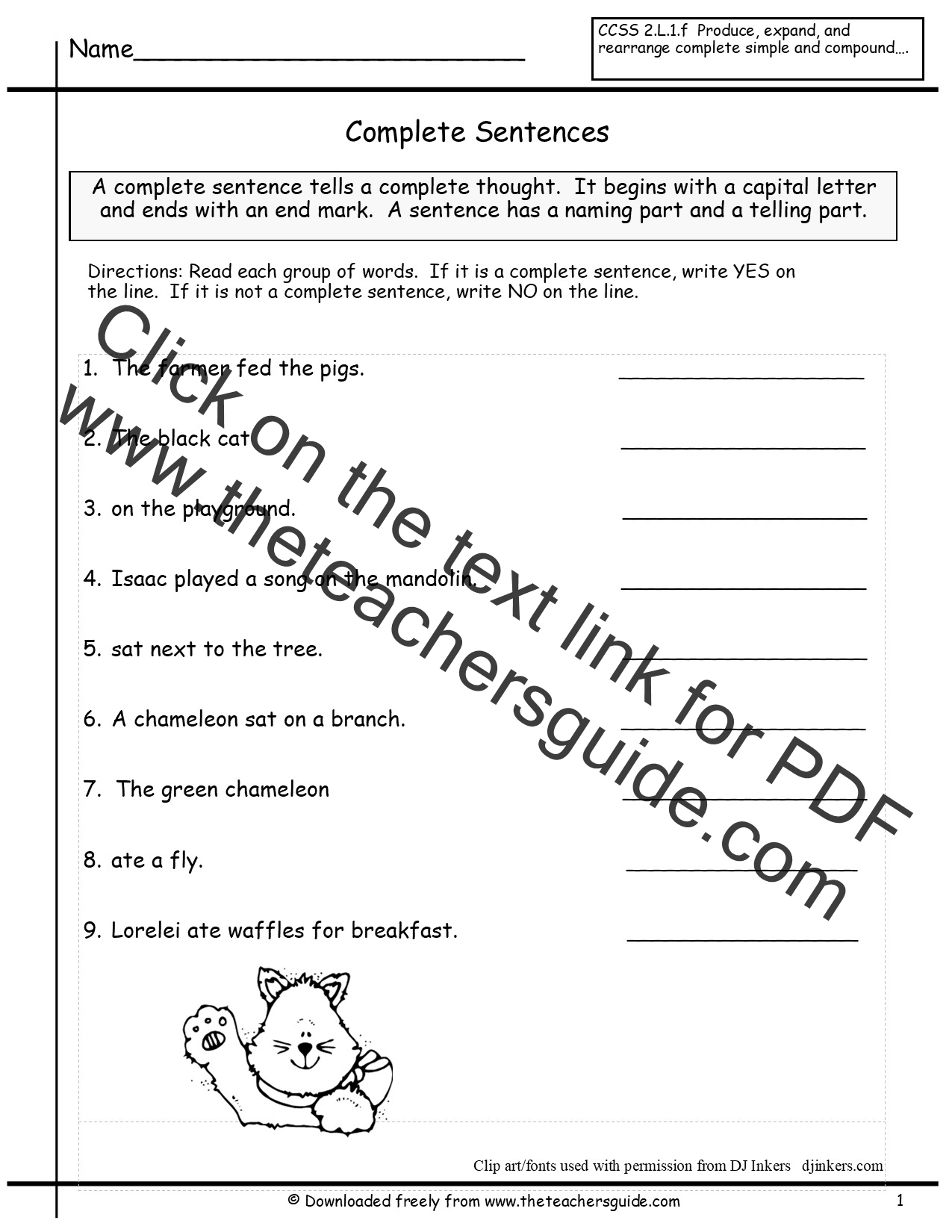 Complete Sentences Practice Activity for Elementary Students with Baseball Theme Third grade grammar worksheet showing baseball-themed exercises for identifying complete and incomplete sentences