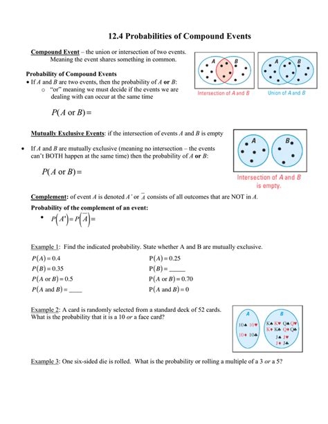 Probabilities of Compound Events Worksheet Image 22 with Tables and Sample Outcomes Seventh grade students calculating compound event probabilities using tree diagrams and organized lists for real-world scenarios