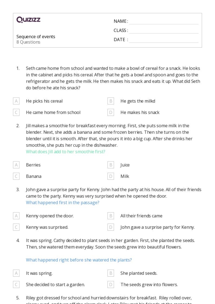 Seventh grade math worksheet showing sample space problems for compound events with tree diagrams and organized lists