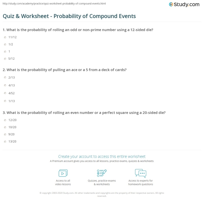 Seventh grade worksheet showing methods for finding probabilities of compound events with sample problems Students solving compound probability problems using tree diagrams and organized lists to calculate outcomes from real-world scenarios