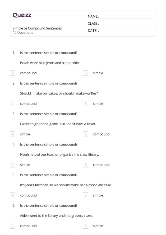 Third grade students practice building compound sentences with carnival game illustrations and conjunction word choices