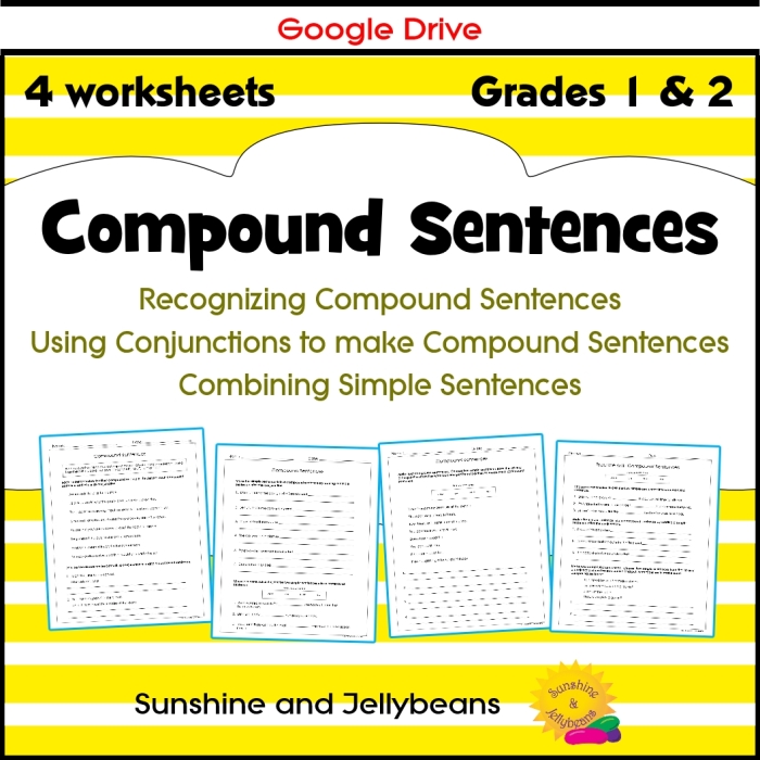 Creating Compound Sentences Grammar Exercise 17 for Elementary Students Two simple sentences joined with a comma and coordinating conjunction to form a compound sentence for third grade grammar practice