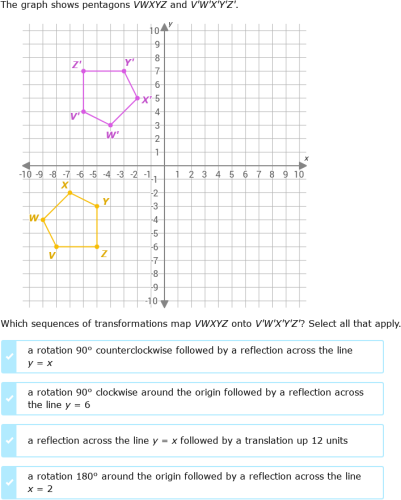 Sequences of Congruence Transformations Practice Worksheet 25 Eighth grade geometry worksheet featuring various geometric figures undergoing multiple congruence transformations