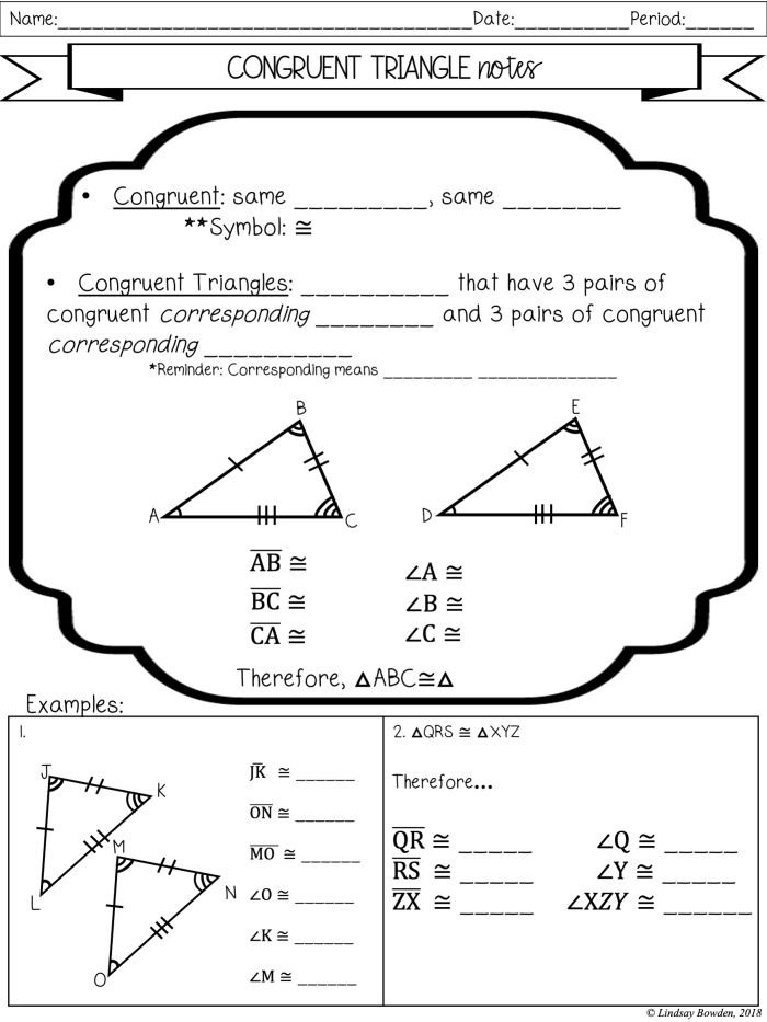 Congruent Shapes Practice Activity for Elementary Learners Two identical triangles highlighted in blue showing congruent shape matching for second grade students
