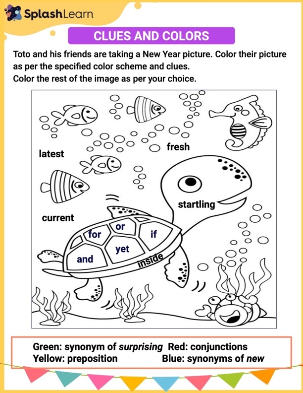 Engaging worksheet for kindergarteners to practice using conjunctions in sentences Conjunction Examples for Kids worksheet with sentences and a word bank for completion