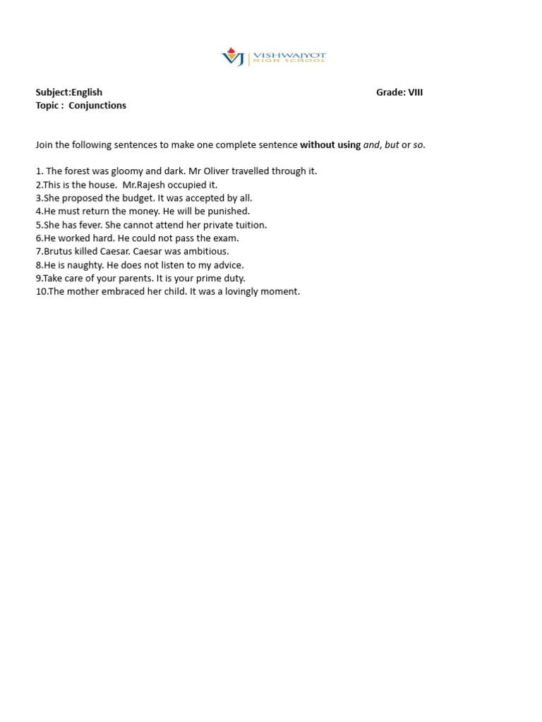 Third grade students practice combining sentences with conjunctions and commas on this grammar worksheet activity