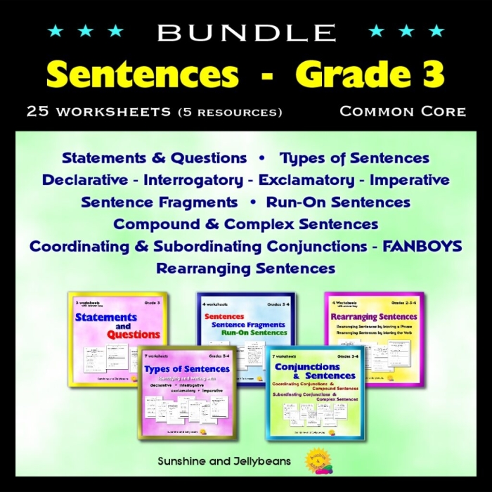 Conjunctions: The Cure for Your Run-ons educational worksheet image Worksheet focusing on conjunctions to correct run-on sentences for fourth graders