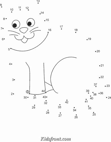 Connect the Dots A-Z worksheet featuring Mr. Cat for kindergarten students