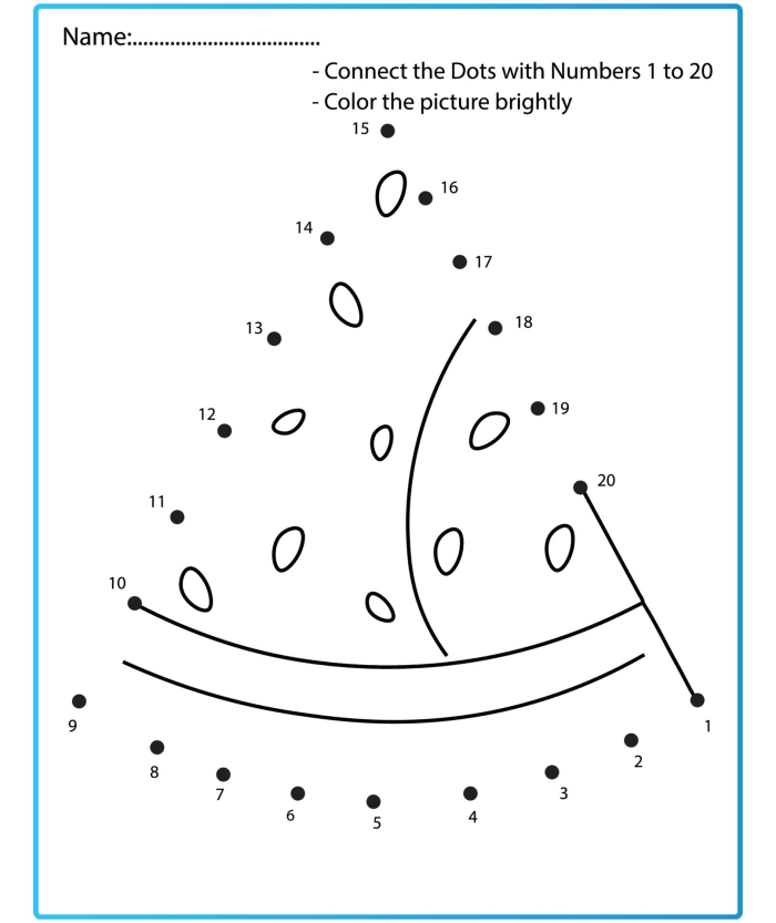 Toothy T-Rex connect the dots worksheet for kindergarten counting practice