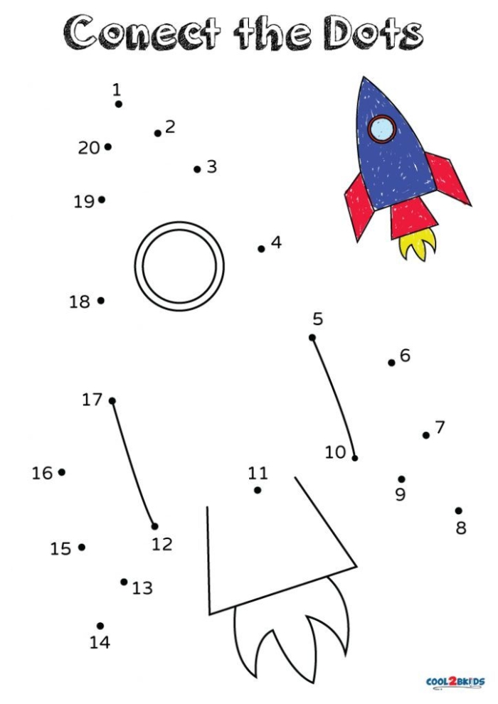 Toothy T-Rex worksheet for kindergarteners featuring a connect the dots activity from 1 to 45