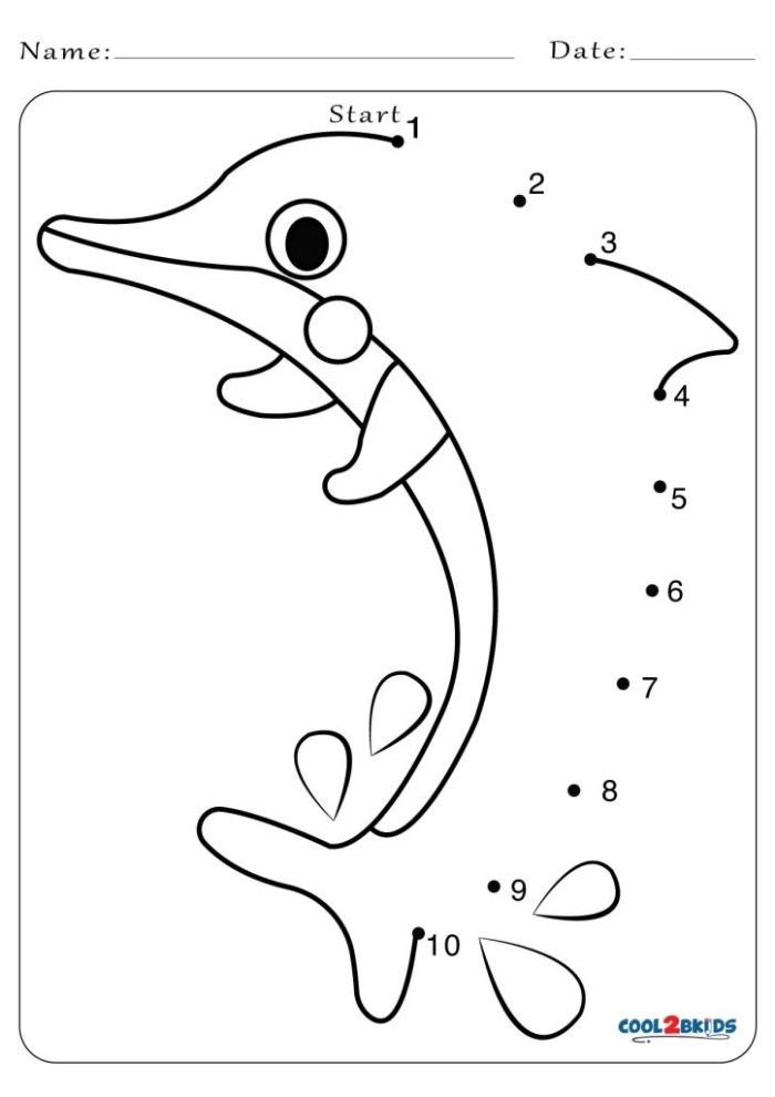 Toothy T-Rex connect the dots worksheet for kindergarten students to practice counting 1-45