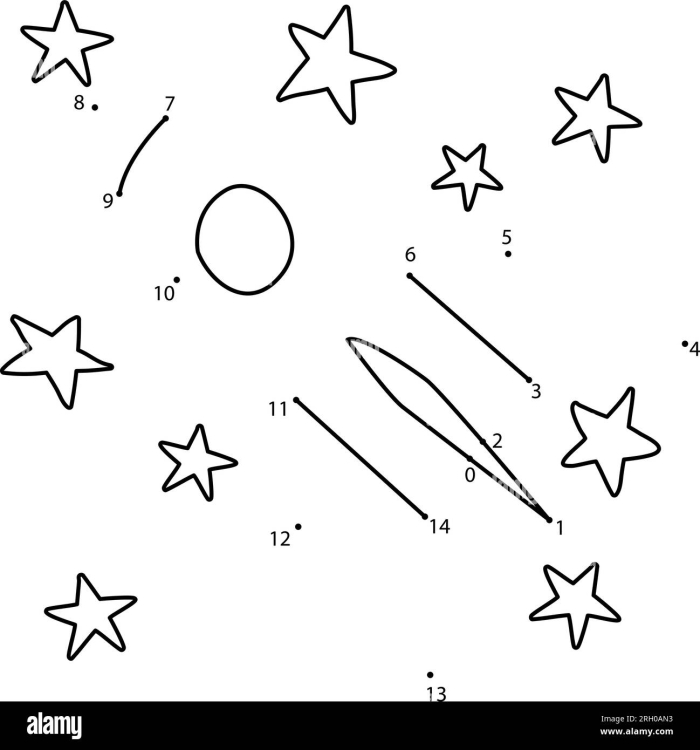 Coloring page for Kindergarten: Connect the Dots Star Gazing activity, Image 21 Connect the Dots worksheet featuring a delightful constellation for young learners