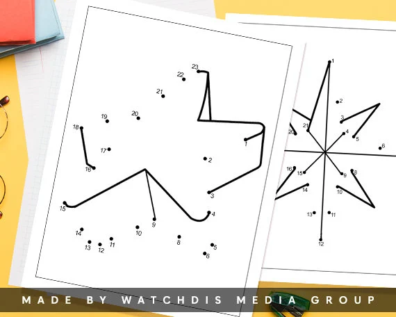 Connect the Dots Star Gazing Worksheet for Kindergarten, Image 14 Coloring page featuring a connect the dots activity to reveal a constellation