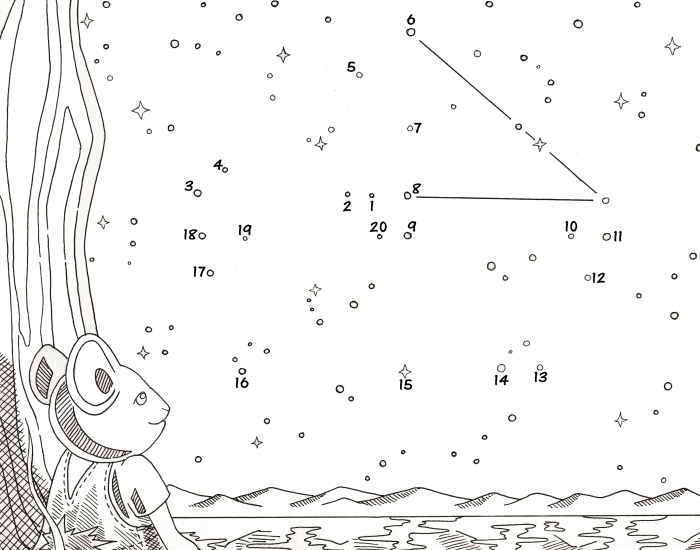 Earth and Space Science worksheet for Kindergarten A fun Connect the Dots worksheet featuring a constellation for kindergarten students to color. Connect the dots to unveil a delightful star pattern!