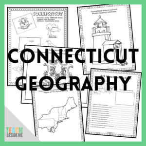 Connecticut Geography worksheet for fifth-grade students featuring fun facts and maps