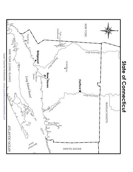 Interactive worksheet focusing on the geography of Connecticut for fifth graders
