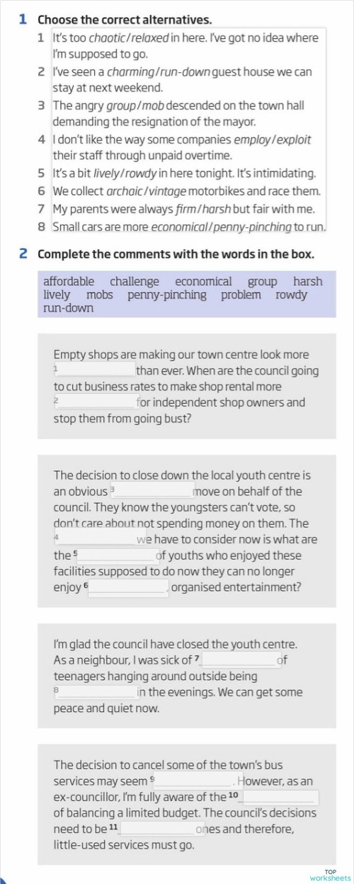 Sixth grade students completing a writing worksheet about word connotation and emotional meaning in sentences