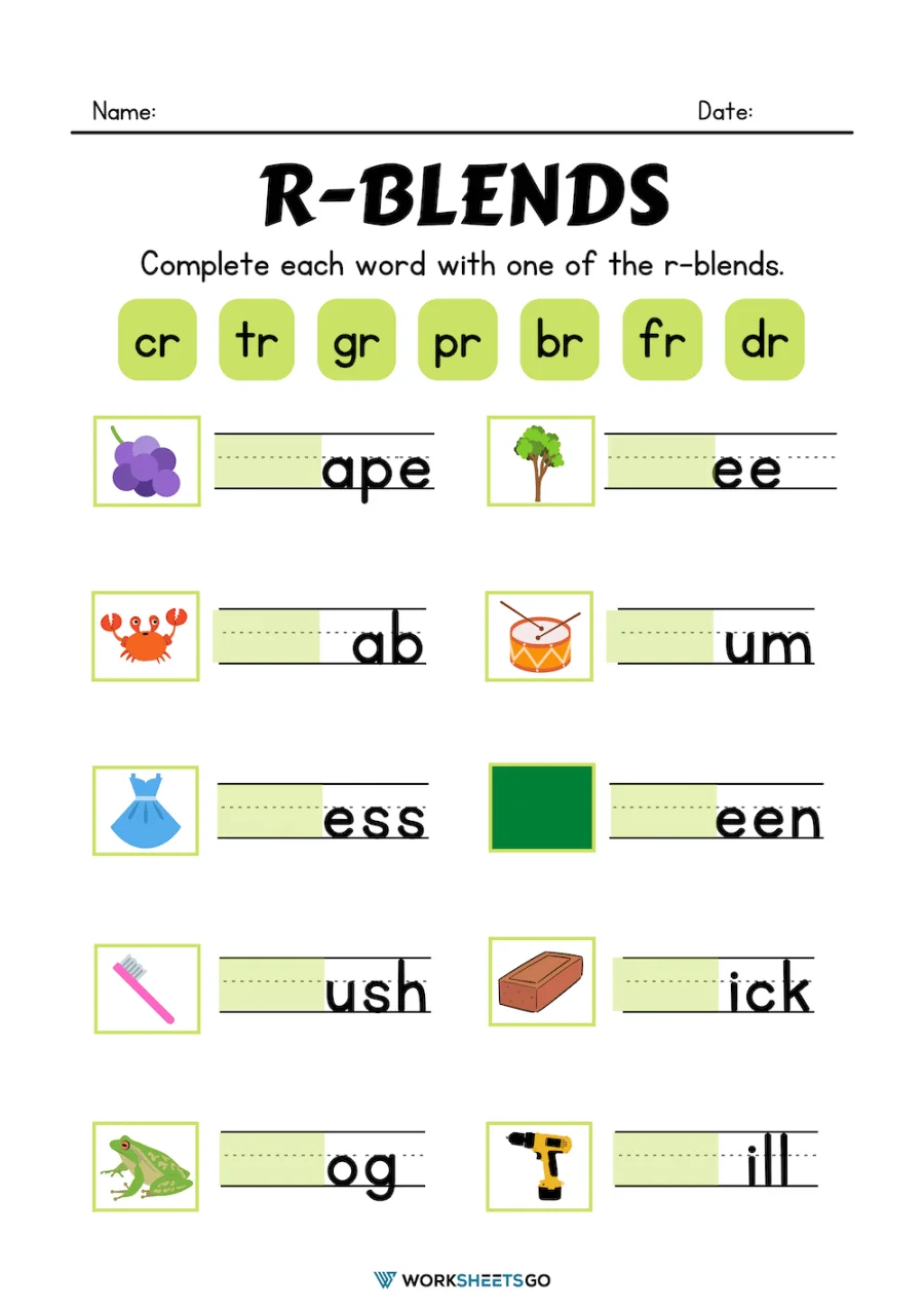 Complete the Sentence Blends in Context Worksheet 11 A second grade worksheet for practicing consonant blends by completing sentences