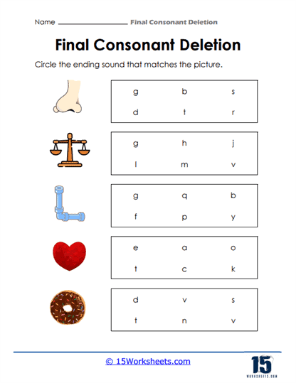 Find the Right Consonant Endings verb spelling activity for elementary students learning past and present tense Second grade spelling worksheet showing verb exercises with consonant endings for -ed and -ing word forms