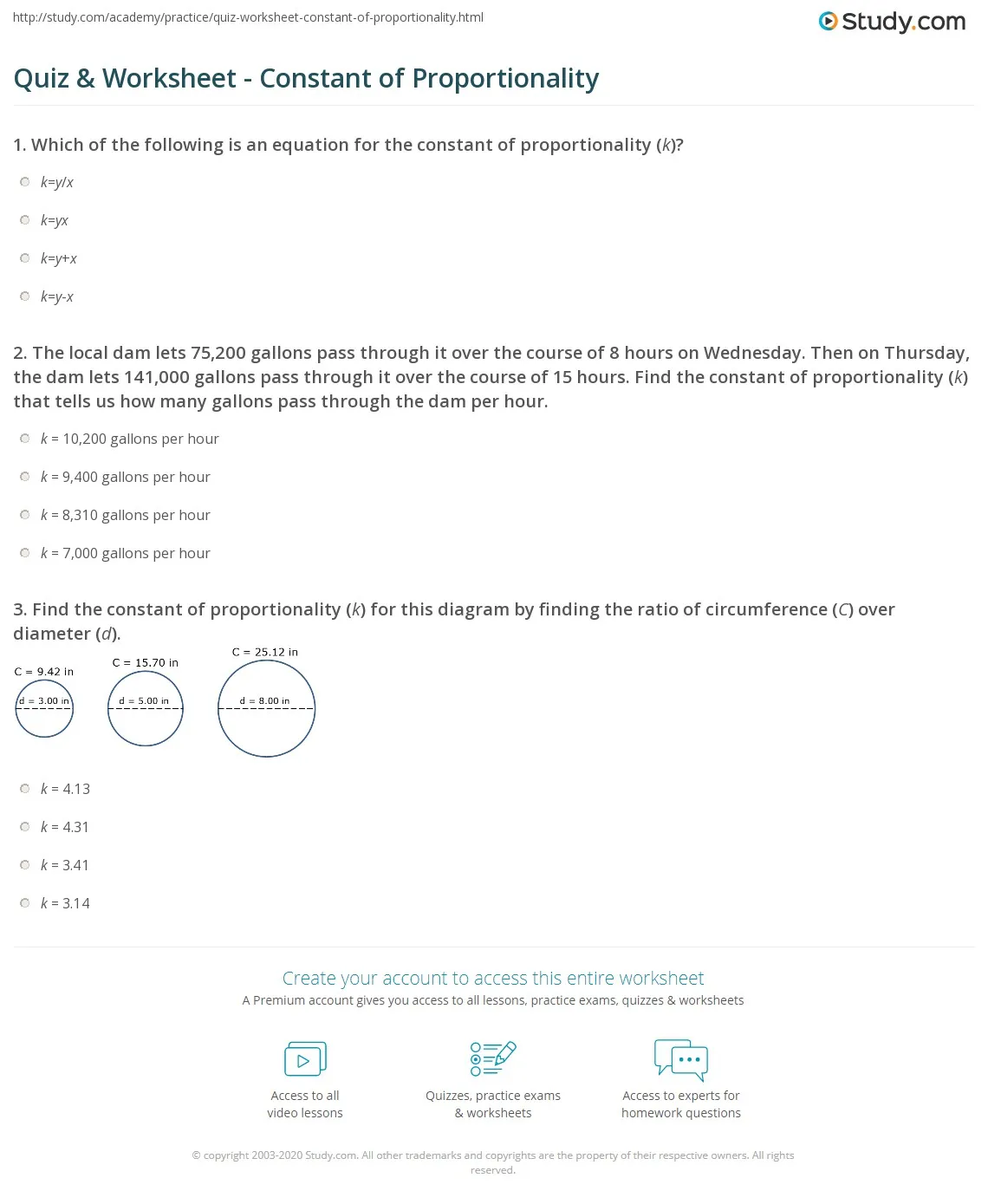 Find the Constant of Proportionality From Graphs Practice Problem 21 Seventh grade math worksheet showing a coordinate graph with plotted points for finding the constant of proportionality in proportional relationships