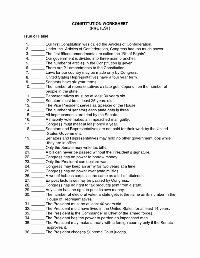 Fourth grade students learning about the Constitution with a handwriting worksheet exercise